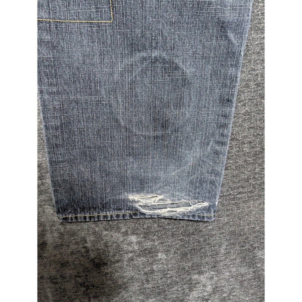Justice Denim Popeye the Sailor Man Y2K Wide Leg Jeans Blue Embroidered 32x27 - Picture 9 of 10